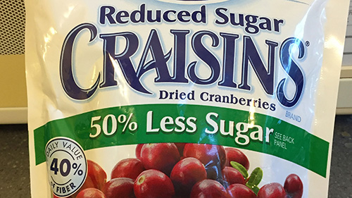 [ package of reduced sugar cranberries ]